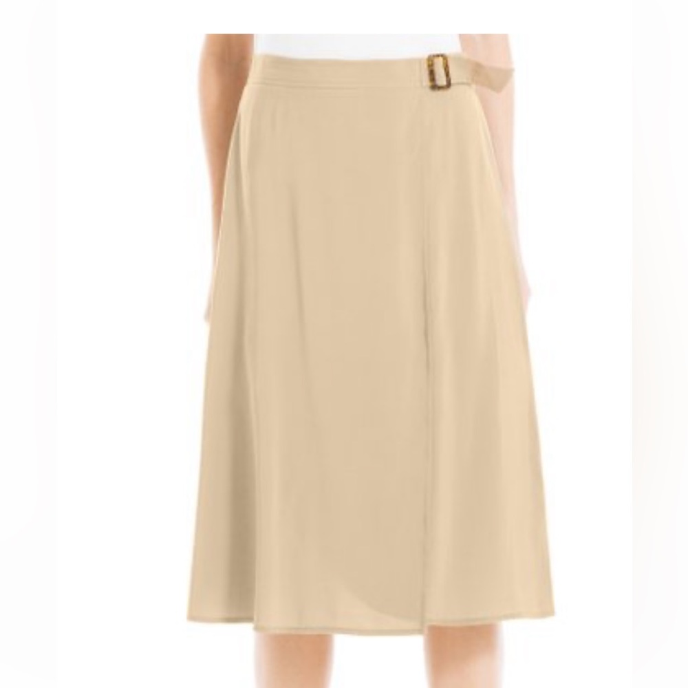 Max Studio Cream Tie-Waist Wrap Skirt. Size 10.NWT - Picture 9 of 9